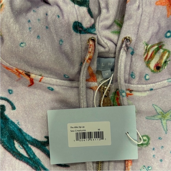 NWT Hill House Lavender The Allie Zip Up in Sea Creatures size medium - Picture 2 of 5